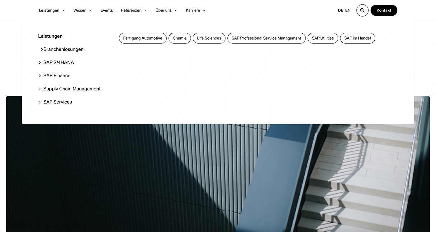 Beispiel einer B2B Website Architektur
